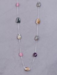Extra long necklace with faux stones