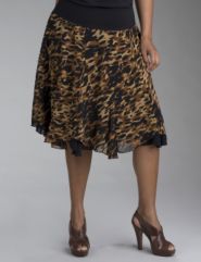 Animal print swing skirt