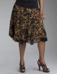 Animal print swing skirt