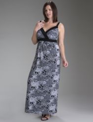 Graphic print knit maxi dress