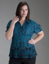 Print crinkle blouse