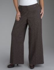 Wide leg tweed pant