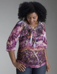 Graphic print peasant