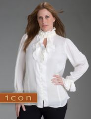 Ruffled keyhole blouse from our Icon Collection