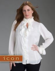 Ruffled keyhole blouse from our Icon Collection