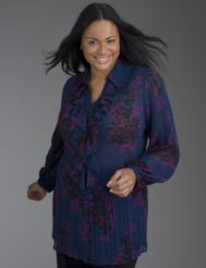 Pleated chiffon blouse