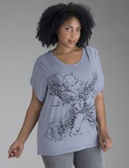 Seven7 embellished burnout tee