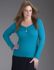 Tab front sweater