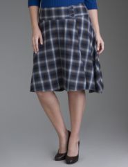 Plaid wrap-around skirt