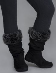 Faux fur trim casual boot