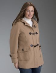 Hooded coat with toggle closure