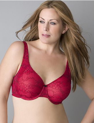 Full figured lace full coverage bra