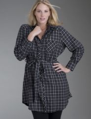 Checked flannel sleep shirt
