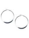 Medium silvertone flat hoop earrings