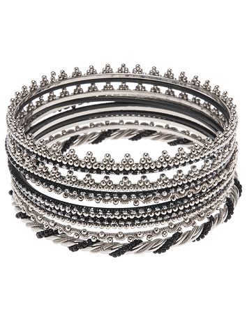 Beaded bangle bracelet collection