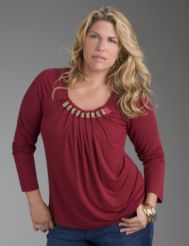 Pleated knit top