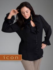 Ruffled keyhole blouse from our Icon Collection