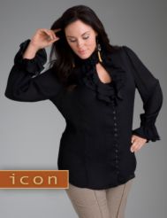 Ruffled keyhole blouse from our Icon Collection