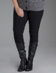 Textured slim leg pant