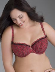 Plaid push-up demi bra