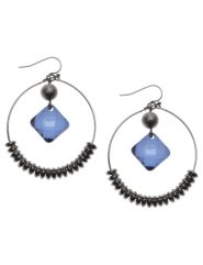 Wire hoop earrings with beads