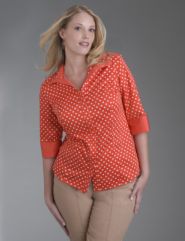 Polka-dot woven shirt