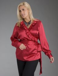 Ruffled surplice blouse