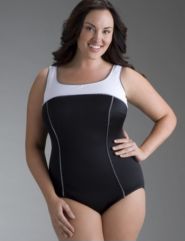 Miraclesuit touche colorblock swim suit