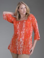 Square-neck crinkle shirt