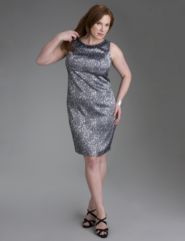 Beaded neck sheath dress