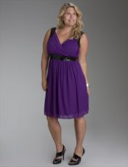 Sequin trim mesh dress