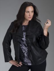 Icon Collection ruffle leather jacket