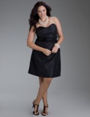 Strapless taffeta dress