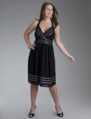 Shimmer stripe chiffon dress