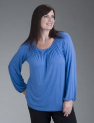 Long sleeve pinched neck top