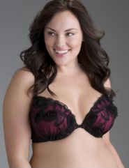 3D roses plunge bra