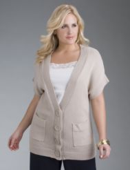 Short sleeve boyfriend cardigan