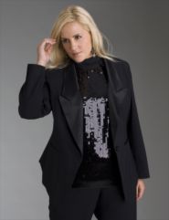 Contrast trim tuxedo jacket