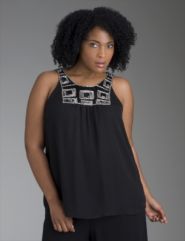 Embellished chiffon top