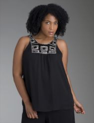Embellished chiffon top