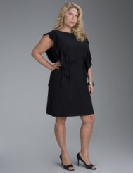 Side-ruffle knit dress
