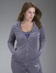 V-neck velour hoodie