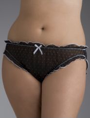 Polka dot mesh ruffle hipster