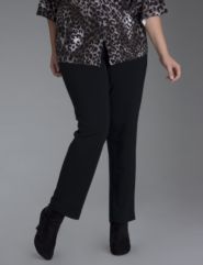 Straight leg ponte knit pant