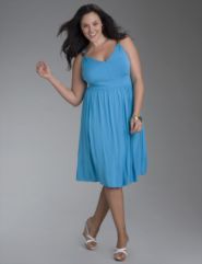 Beaded strap jersey knit dress