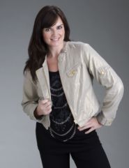Cropped metallic jacket
