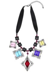 Bib necklace on ribbon