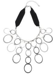 Textured metal bib necklace
