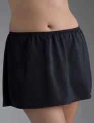 Black slitted swim skirt