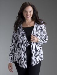 Animal print drape cardigan